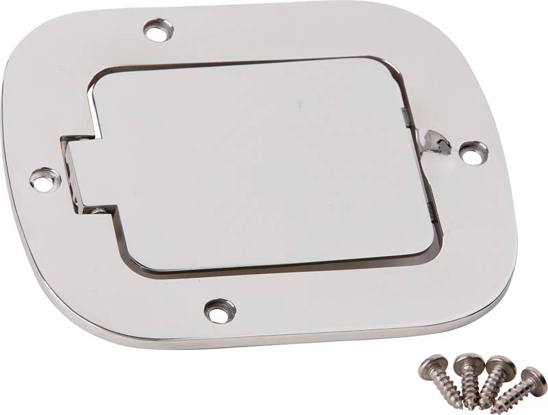 Kentrol 77-95 Jeep CJ/Wrangler YJ Billet Style Gas Hatch - Polished Silver Kentrol