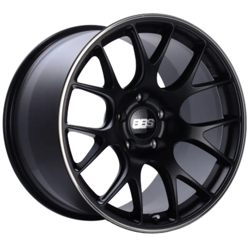 BBS CH-R 19x8.5 5x112 ET40 Satin Black Polished Rim Protector Wheel -82mm PFS/Clip Required BBS