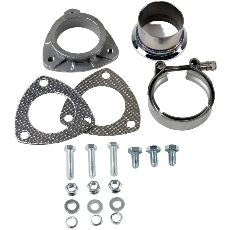 Granatelli 2.5in V-Band to Straight Connection Cutout w/Gaskets (3-Bolt) Granatelli Motor Sports