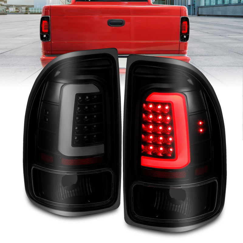 ANZO 1997-2004 Dodge Dakota LED Taillights Black Housing Smoke Lens Pair ANZO