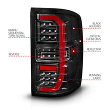 Load image into Gallery viewer, ANZO 14-18 GMC Sierra 1500 Full LED Taillights Black Housing Clear Lens (w/C Light Bars) ANZO
