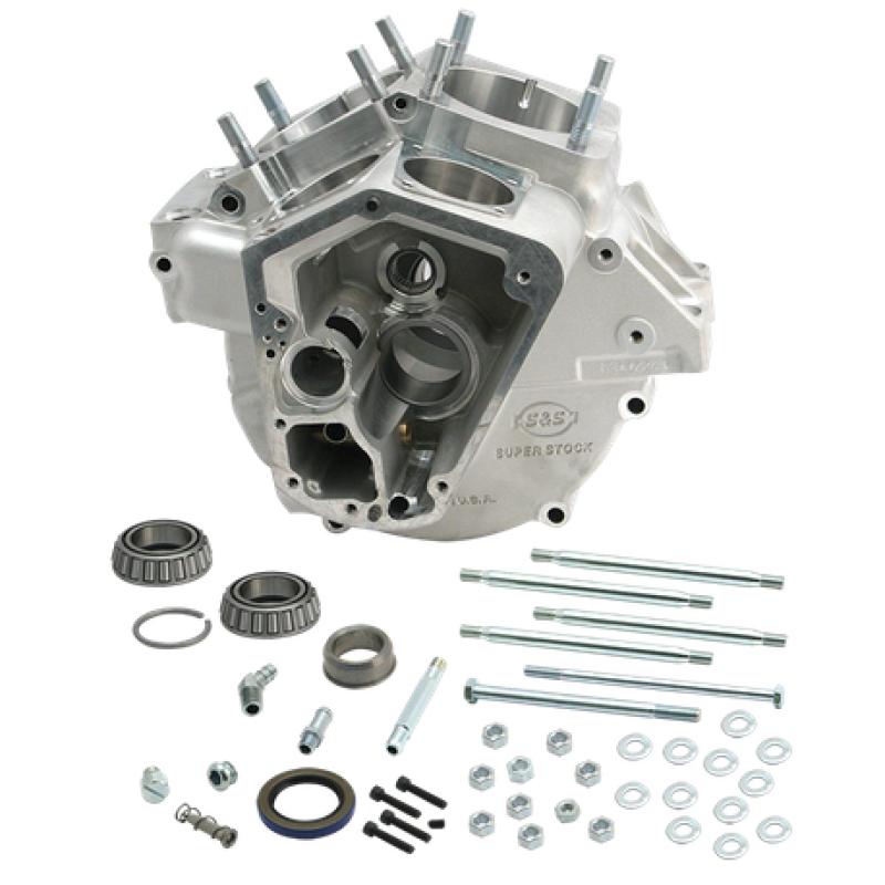 S&S Cycle 70-84 BT w/ Stock Bore Super Stock Alternator Style Crankcase - Natural-Air Intake Components-S&S Cycle