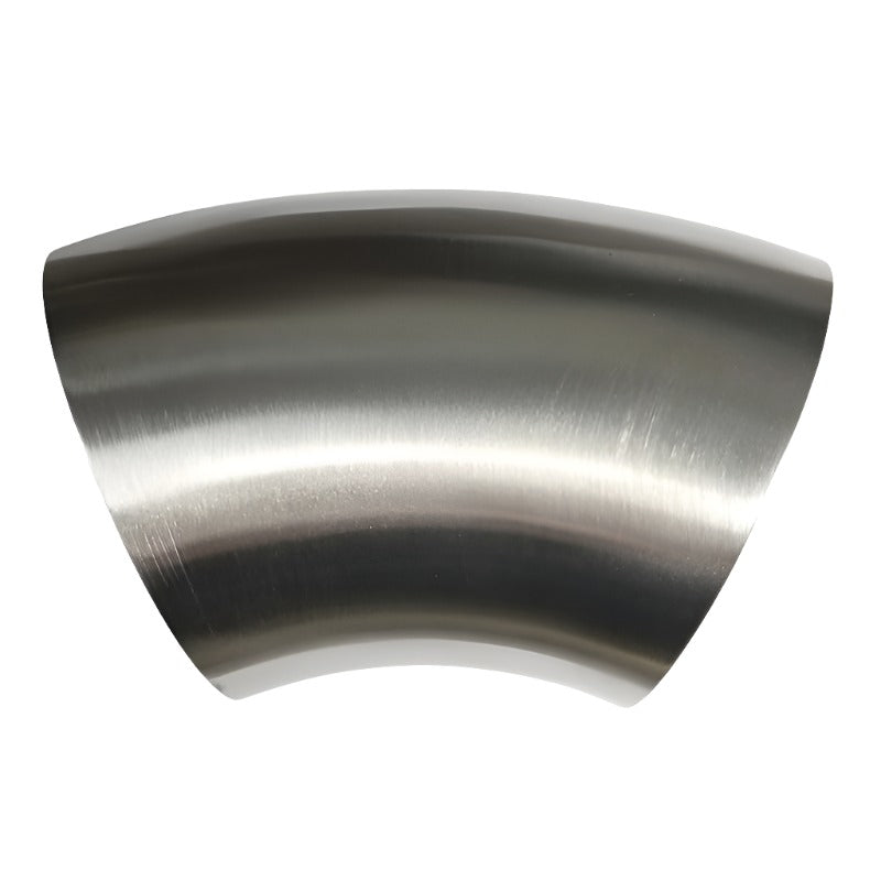 Stainless Bros 3.5in SS304 45 Degree Bend Elbow - 1D / 3.5in CLR - 16GA / .065in Wall - No Leg Stainless Bros