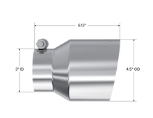 Load image into Gallery viewer, MBRP Universal Stainless Steel Dual Wall Tip 4.5in OD/3in Inlet/6.13in L MBRP