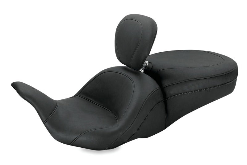 Mustang 08-21 Harley Electra Glide, Rd Glide, Rd King, Str Glide Lowdown 1PC Seat w/DBR - Black Mustang Motorcycle