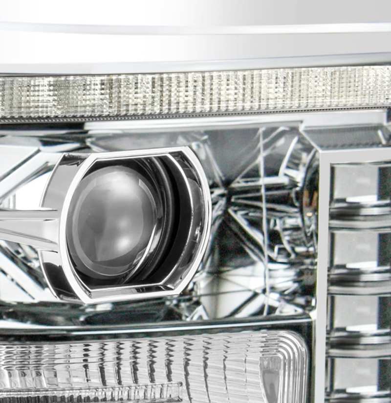 AlphaRex 11-16 Ford F-250 SD PRO-Series Projector Headlights Plank Style Design Chrome w/Seq Signal - Black Ops Auto Works