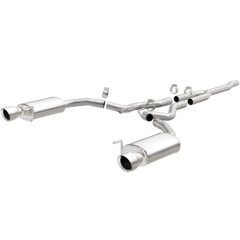 MagnaFlow Cat Back, SS, 2.5in, Street, Dual Split Polished 4.5in Tips 2015 Ford Mustang Ecoboost Magnaflow