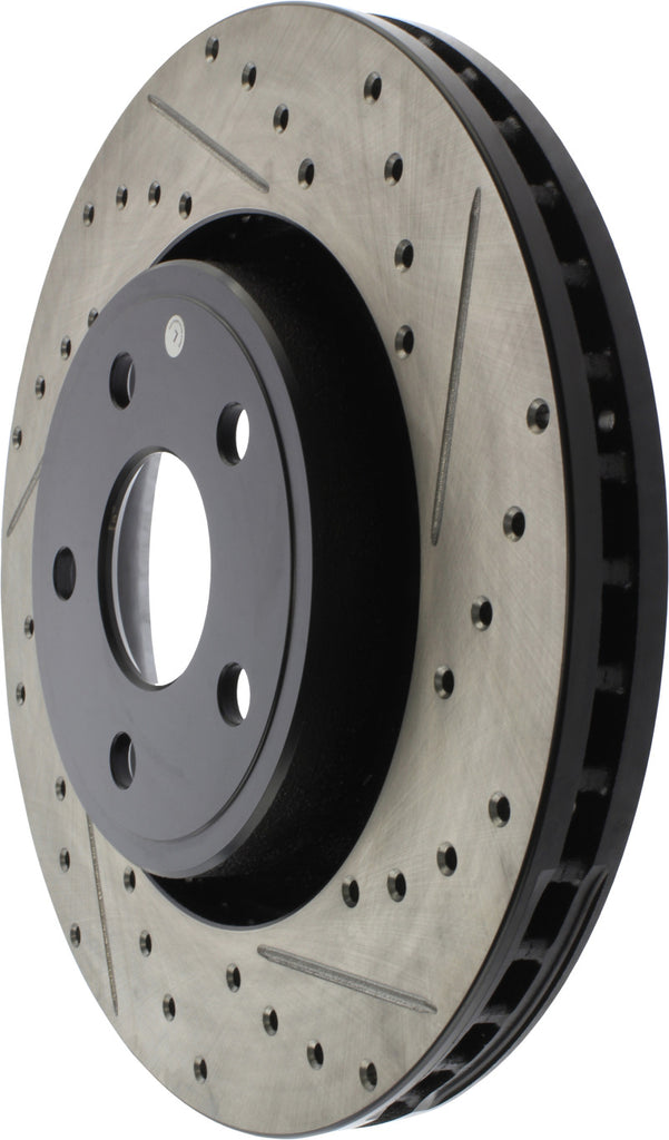 StopTech 11-12 Dodge Durango Sport Drilled & Slotted Front Passenger-Side Brake Rotor-Brake Rotors - Slot & Drilled-StopTech