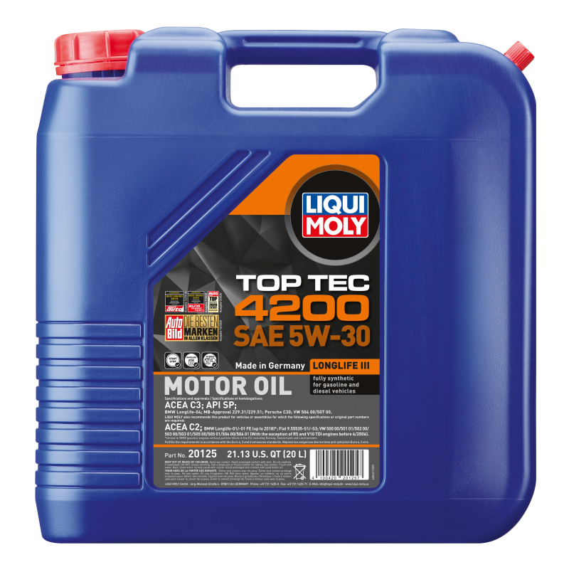 LIQUI MOLY 20L Top Tec 4200 New Generation Motor Oil SAE 5W30 LIQUI MOLY