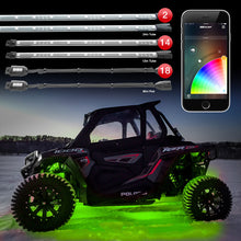 Load image into Gallery viewer, XK Glow Tube + 18xPods Million Color XKCHROME App Controlled Offroad UTV Kit 2x24In Tube + 14x12In-Light Accessories and Wiring-XKGLOW