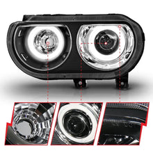 Load image into Gallery viewer, ANZO 2008-2014 Dodge Challenger Projector Headlights w/ Halo Black (CCFL) ANZO