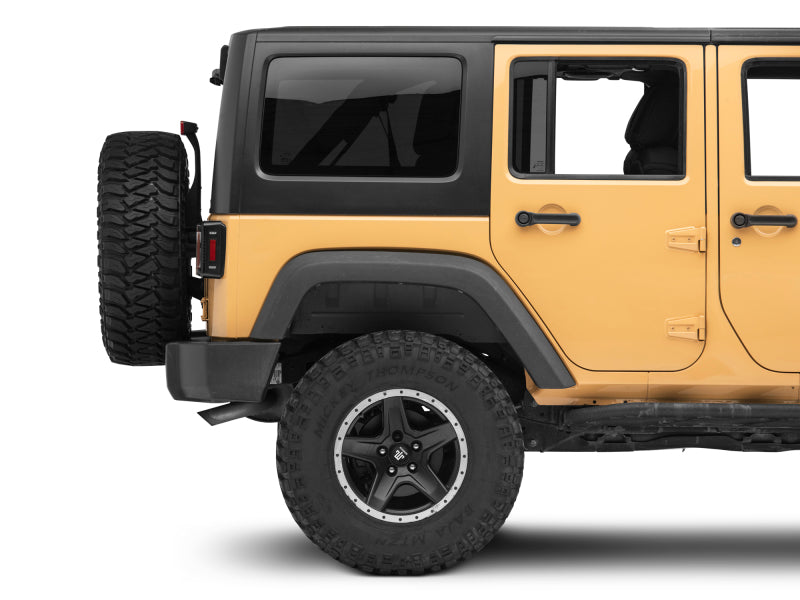 Raxiom 07-18 Jeep Wrangler JK Axial Series LED Halo Tail Lights- Black Housing (Dark Smoked Lens) Raxiom