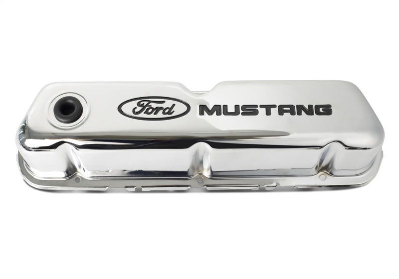 Ford Racing Ford Mustang Logo Stamped Steel Chrome Valve Covers Ford Racing