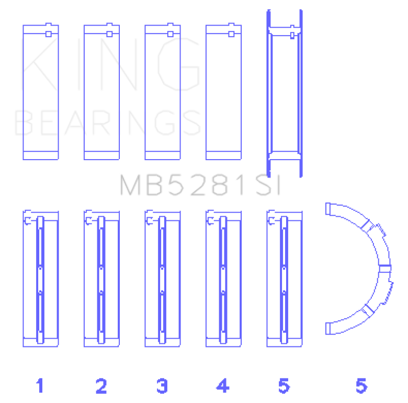 King Ford 281CI 4.6L V8 (Size STD) Main Bearing Set - Black Ops Auto Works