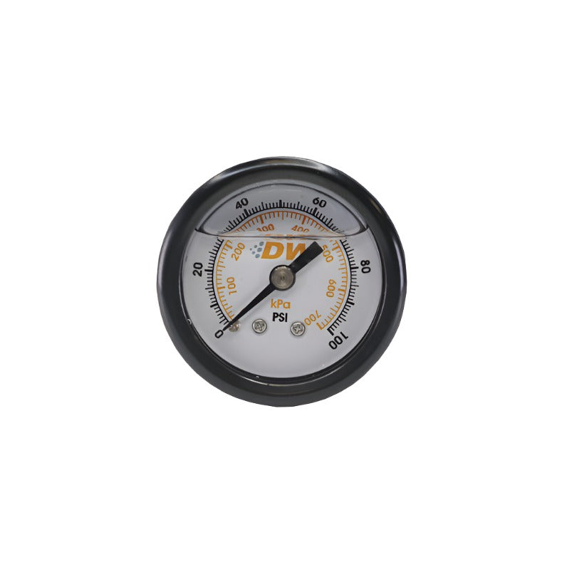 DeatschWerks 0-100 PSI 1/8in NPT Mechanical Fuel Pressure Gauge 1.5in Diameter Black Housing DeatschWerks