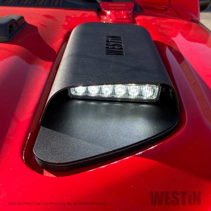 Westin 18-20 Jeep Wrangler JL 2dr LED Hood Scoops - Textured Black Westin