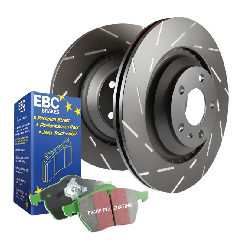 EBC Brakes S2KR2365 - S2 Greenstuff 2000 Brake Pad Set and USR Sport Slotted Brake Rotors, 2-Wheel Set