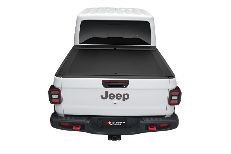 Rugged Ridge Armis Retractable Locking Bed Cover w/o Trail Rails 20-21 Jeep Gladiator JT-Tonneau Covers - Hard Fold-Rugged Ridge