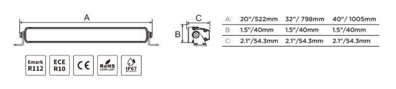 Go Rhino Xplor Blackout Series Sgl Row LED Light Bar (Side/Track Mount) 31.5in. - Blk Go Rhino