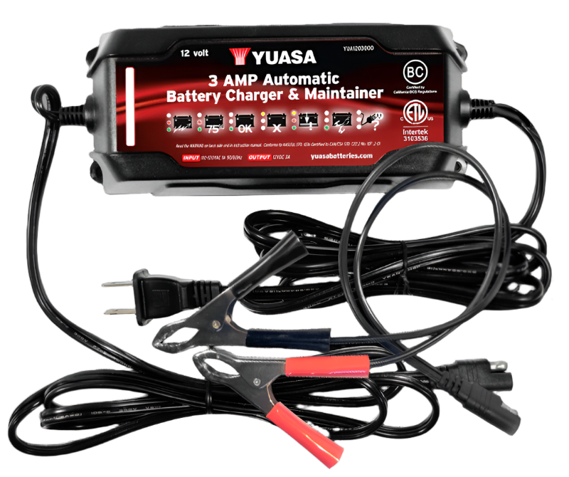 Yuasa 3 Amp Charger & Maintainer (12V)-Battery Accessories-Yuasa Battery