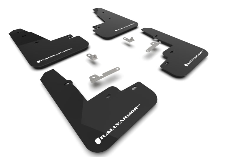 Rally Armor 21-23 Ford Mustang Mach-E Black Mud Flap w/ White Logo Rally Armor