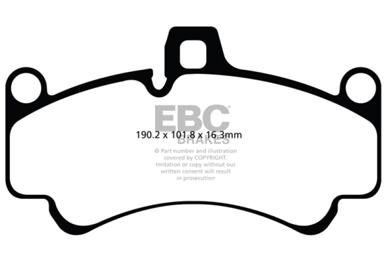 EBC 01-03 Porsche 911 (996) (Cast Iron Rotor only) 3.6 Twin Turbo GT2 Yellowstuff Front Brake Pads-Brake Pads - Performance-EBC