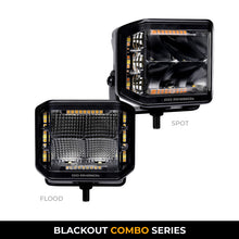 Load image into Gallery viewer, Go Rhino Xplor Blackout Combo Series Cube Sideline LED Flood Lights w/Amber 4x3 - Blk (Pair) Go Rhino