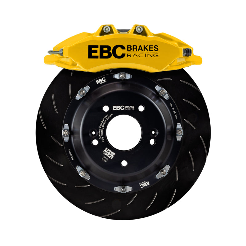 EBC Racing 2019+ Toyota GR Supra Yellow Apollo-6 Calipers 380mm Rotors Front Big Brake Kit EBC