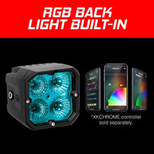 Load image into Gallery viewer, XK Glow XKchrome 20w LED Cube Light w/ RGB Accent Light - Fog Beam-Light Accessories and Wiring-XKGLOW