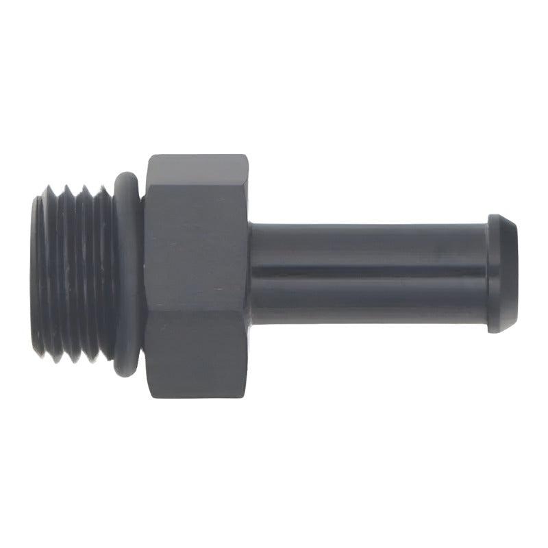 DeatschWerks 6AN ORB Male to 5/16in Male Barb Fitting (Incl O-Ring) - Anodized Matte Black DeatschWerks