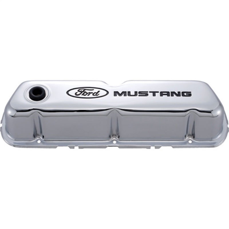 Ford Racing Ford Mustang Logo Stamped Steel Chrome Valve Covers Ford Racing