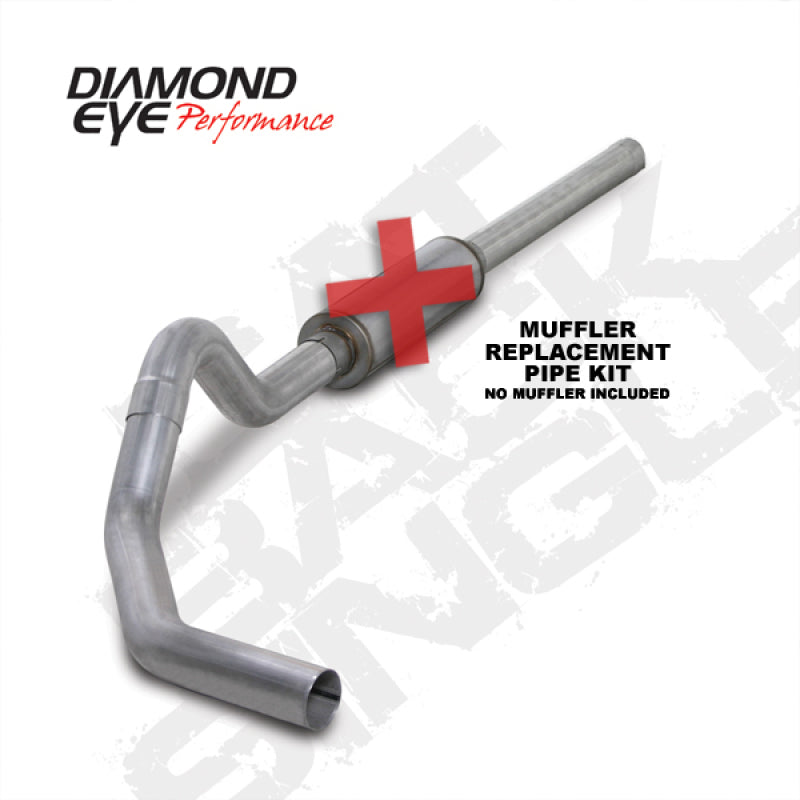 Diamond Eye KIT 4in CB MFLR RPLCMENT PIPE SGL AL: 2004.5-2007.5 DODGE CUMMINS 600-Catback-Diamond Eye Performance