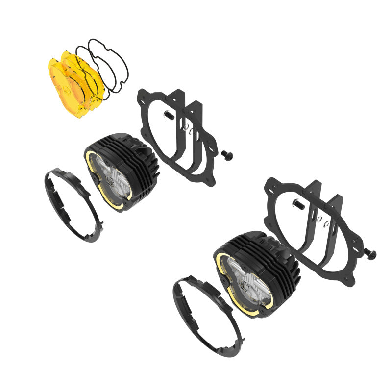 KC HiLiTES FLEX ERA 3 Dual Mode SAE Fog Lights - 2-Light Master Kit for Jeep JK/JL/JT Plastic Bumper-Light Bars & Cubes-KC HiLiTES