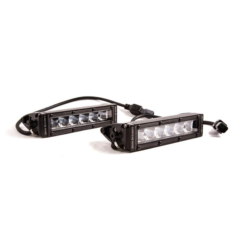 Diode Dynamics 6 In LED Light Bar Single Row Straight SS6 - White Wide Light Bar (Pair)-Light Bars & Cubes-Diode Dynamics