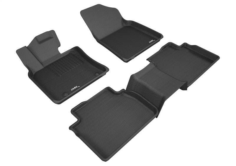 3D MAXpider 2018-2020 Toyota Camry Kagu 1st & 2nd Row Floormats - Black 3D MAXpider