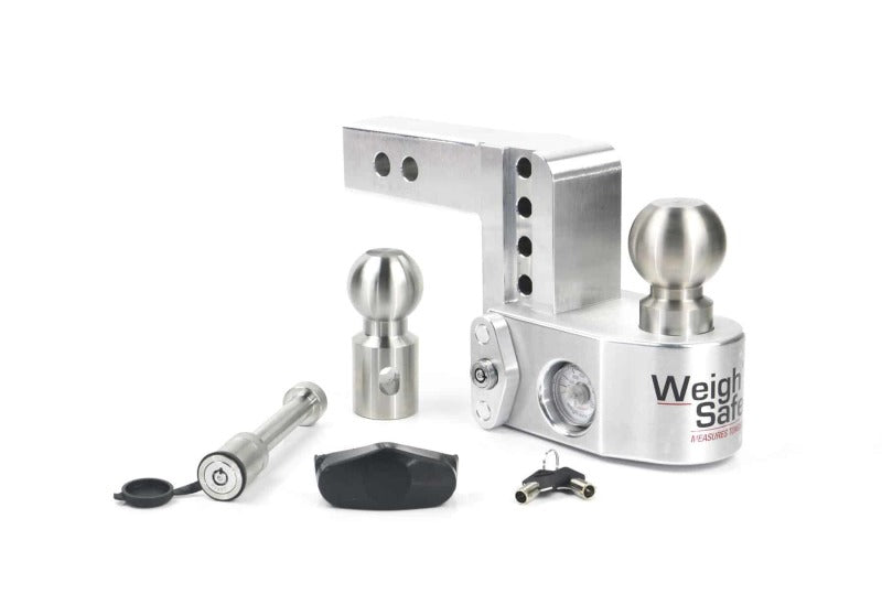 Weigh Safe 4in Drop Hitch w/Built-in Scale & 2in Shank (10K/12.5K GTWR) w/WS05 - Aluminum-Hitch Ball Mounts-Weigh Safe