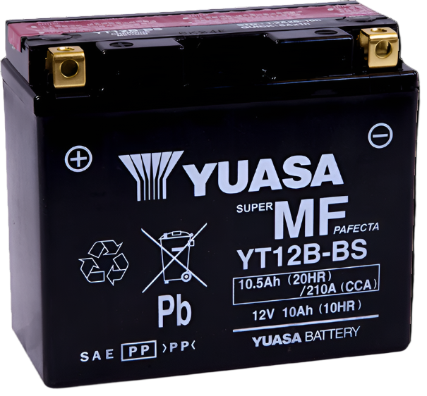 Yuasa YT12B-BS Maintenance Free 12 Volt AGM Battery (Bottle Supplied)-Batteries-Yuasa Battery