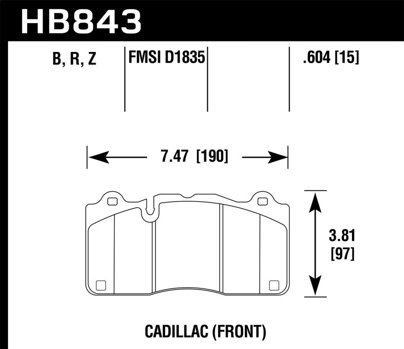 Hawk 2016 Cadillac CTS DTC-60 Race Front Brake Pads Hawk Performance