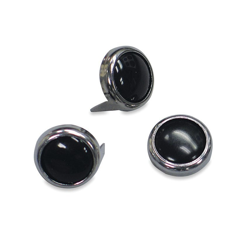 Mustang Studs 12.5mm (Bag of 10) - Black Mustang Motorcycle