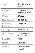 Load image into Gallery viewer, Go Rhino Universal Blackout Combo Series 50in Double Row LED Light Bar w/ Amber Lighting - Black-Bed Racks-Go Rhino
