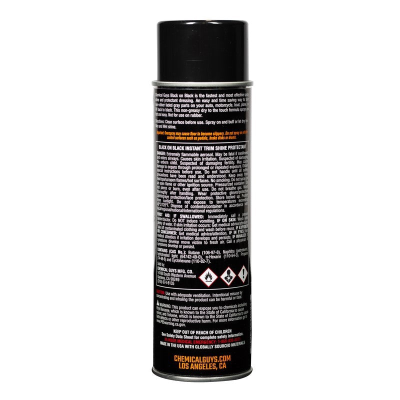 Chemical Guys Black on Black Instant Trim Shine Spray Dressing - 11oz-Surface Cleaners-Chemical Guys