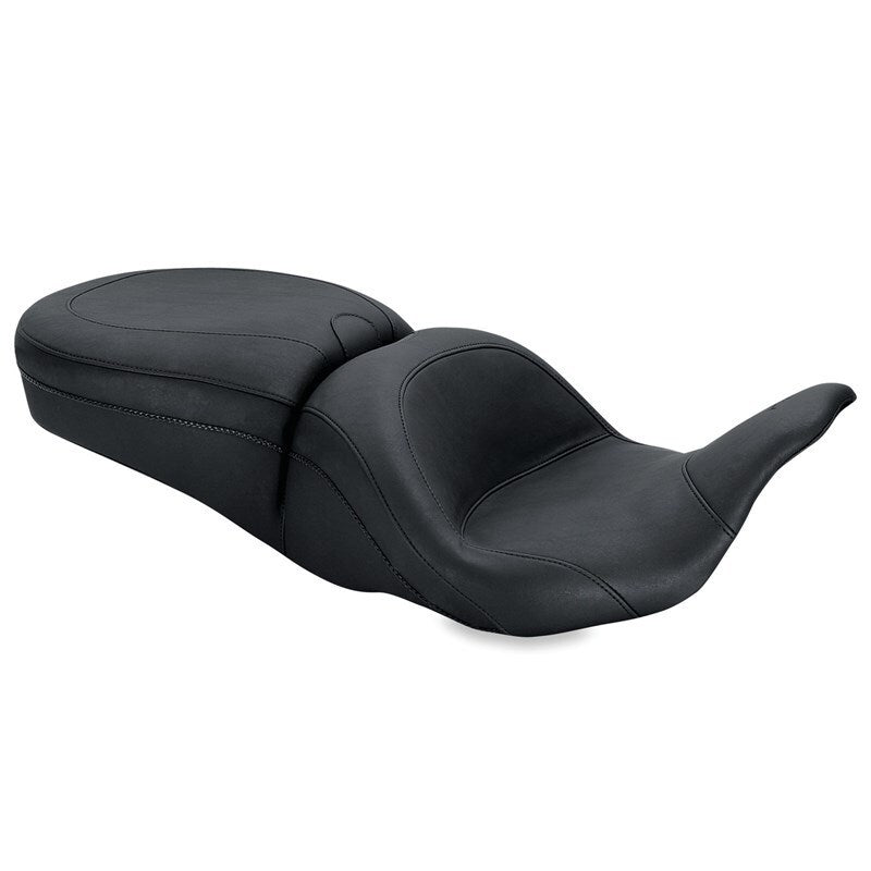 Mustang 08-21 Harley Electra Glide, Rd Glide, Rd King, Str Glide Lowdown Touring 1PC Seat - Black Mustang Motorcycle