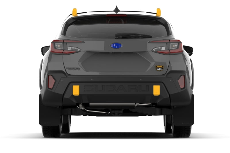 Rally Armor - 2024 Subaru Crosstrek (Wilderness Only) Black UR Mud Flap W/Red Logo - No Drilling Req Rally Armor