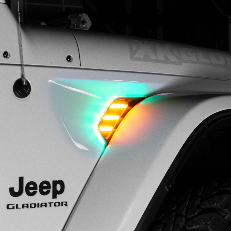 XK Glow XKchrome JEEP Air Vent Light Light RGB + Amber Turn Signal & Running-Light Accessories and Wiring-XKGLOW