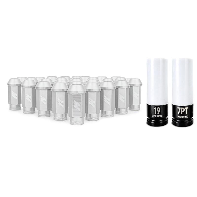 Mishimoto Aluminum Locking Lug Nuts M12x1.5 27pc Set Silver-Lug Nuts-Mishimoto