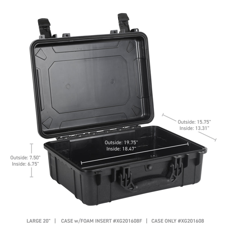 Go Rhino XVenture Gear Hard Case - Large 20in. / Lockable / IP67 / Automatic Air Valve - Tex. Black Go Rhino