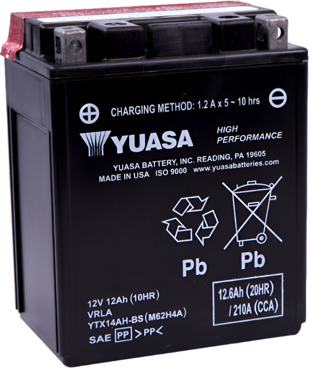 Yuasa YTX14AH-BS High Performance AGM 12 Volt Battery (Bottle Supplied)-Batteries-Yuasa Battery