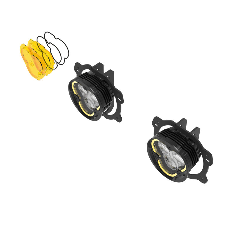 KC HiLiTES FLEX ERA 3 Dual Mode SAE Fog Lights - 2-Light Master Kit for Jeep JK/JL/JT Plastic Bumper-Light Bars & Cubes-KC HiLiTES