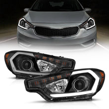 Load image into Gallery viewer, ANZO 2014-2016 Kia Forte Projector Headlights w/ Light Bar Black Housing w/ DRL ANZO