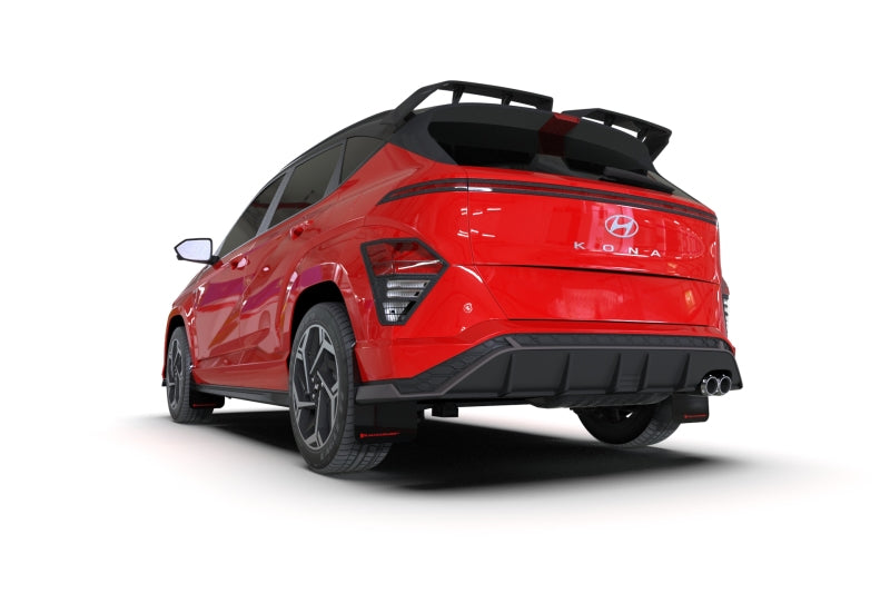 Rally Armor 2024 Hyundai Kona N Line Black UR Mud Flap w/ Grey Logo-Mud Flaps-Rally Armor